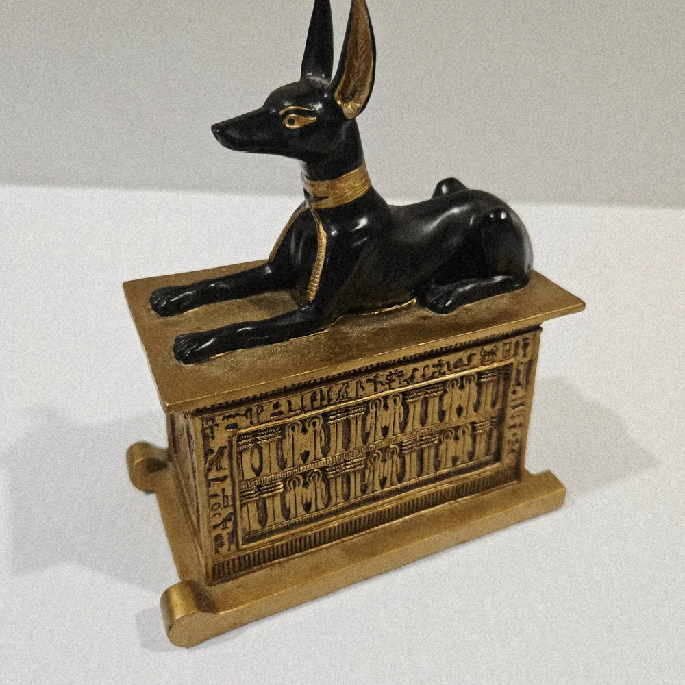 Summit Collection Laying Anubis Egyptian God Statue Figurine Black Gold